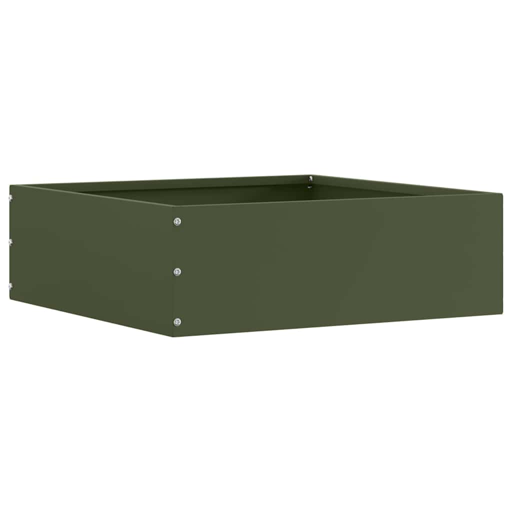 Vidaxl bordure de jardin 6 pcs vert olive 40 x 40 x 13 cm acier