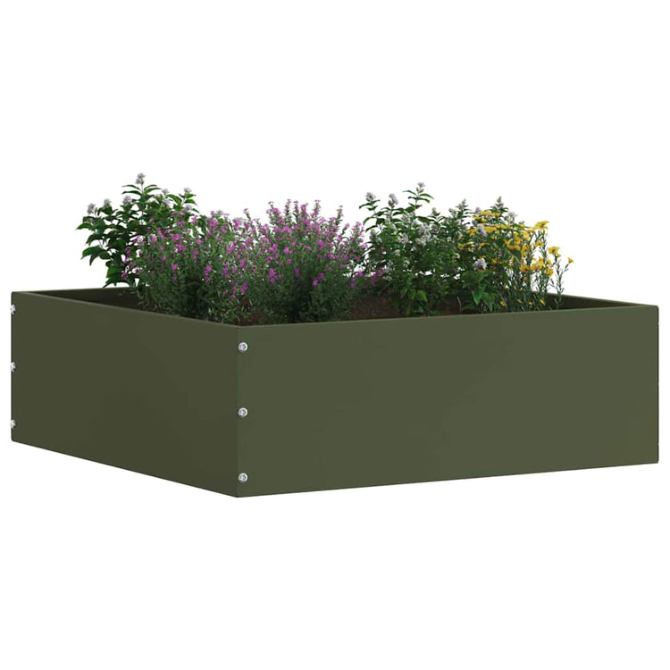 Vidaxl bordure de jardin 6 pcs vert olive 40 x 40 x 13 cm acier