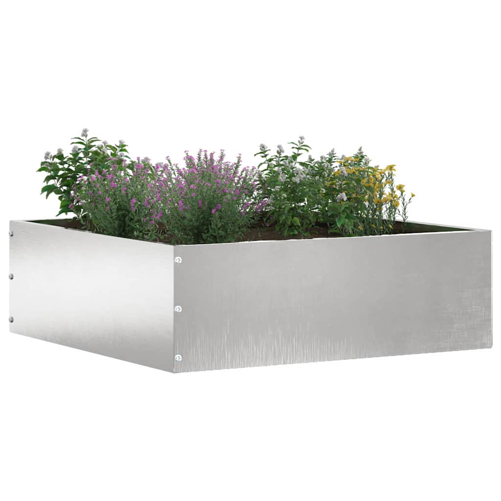VidaXL bordure de jardin 6 pcs argent 40 x 40 x 13 cm acier inoxydable