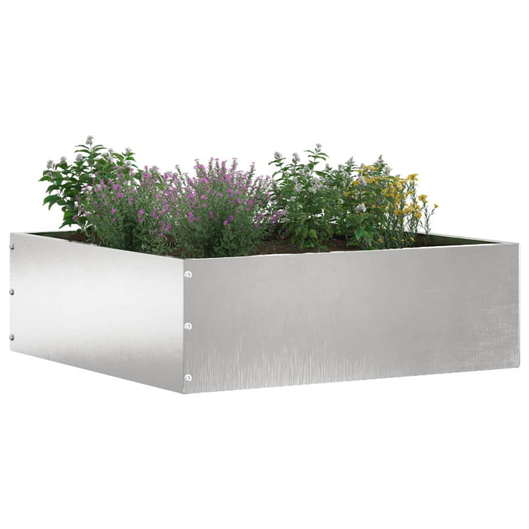 VidaXL bordure de jardin 6 pcs argent 40 x 40 x 13 cm acier inoxydable