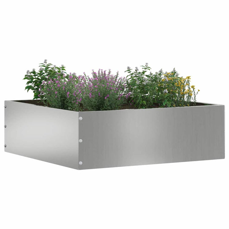Vidaxl bordure de jardin argent 40 x 40 x 13 cm en acier galvanisé