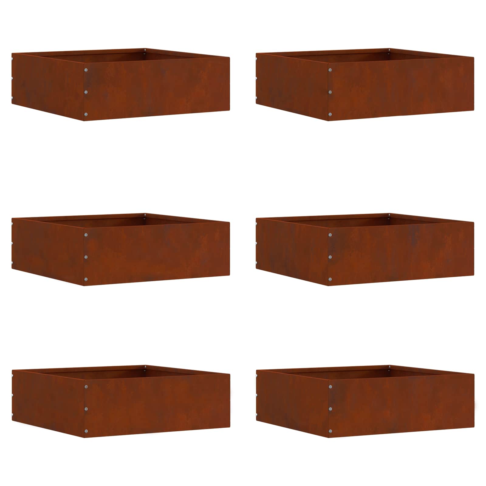 Vidaxl bordure de jardin 6 pcs rouillé 40 x 40 x 13 cm acier corten