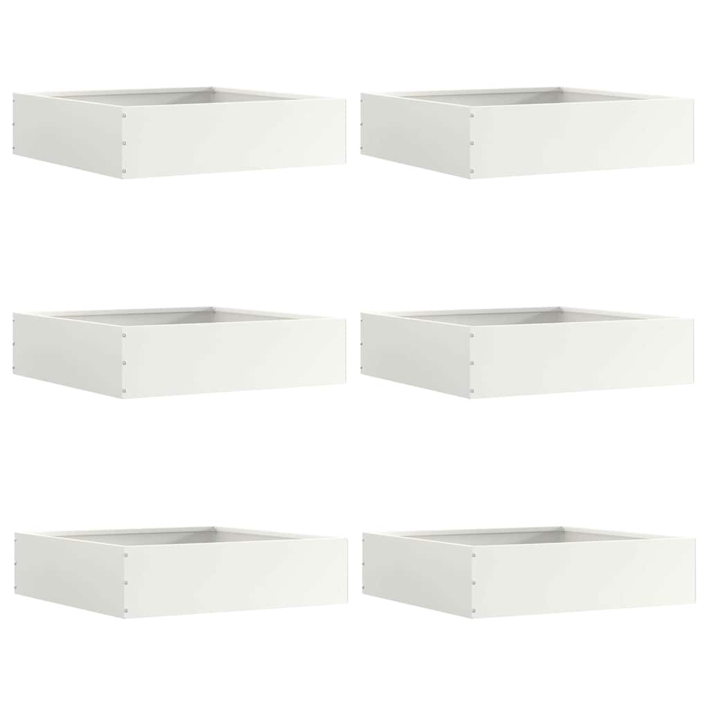 Vidaxxl bordure de jardin 6 pcs blanc 50 x 50 x 13 cm acier