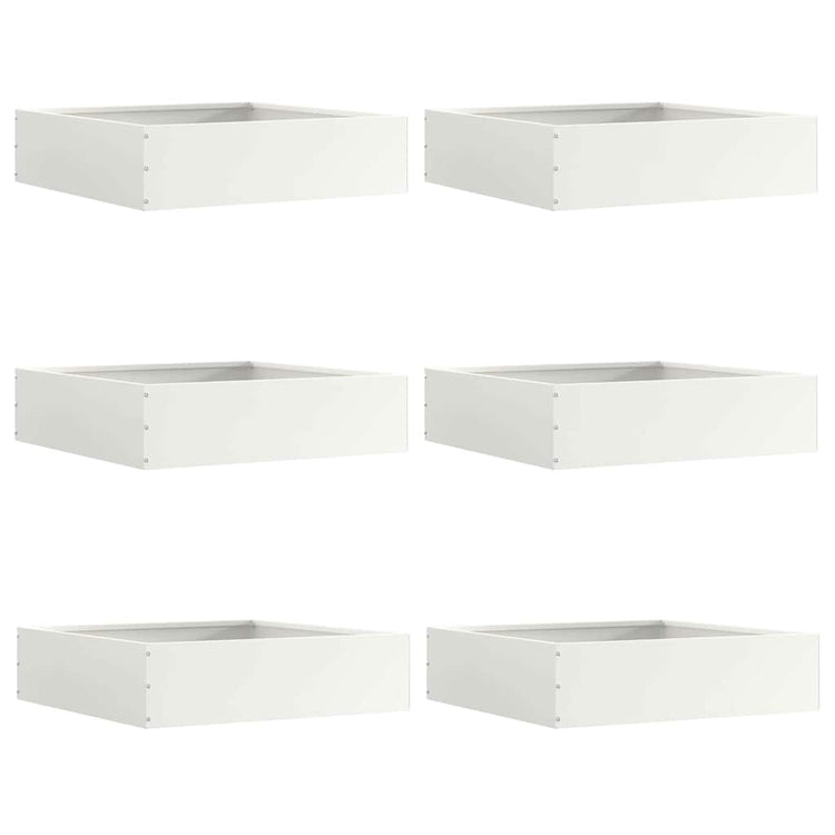Vidaxxl bordure de jardin 6 pcs blanc 50 x 50 x 13 cm acier