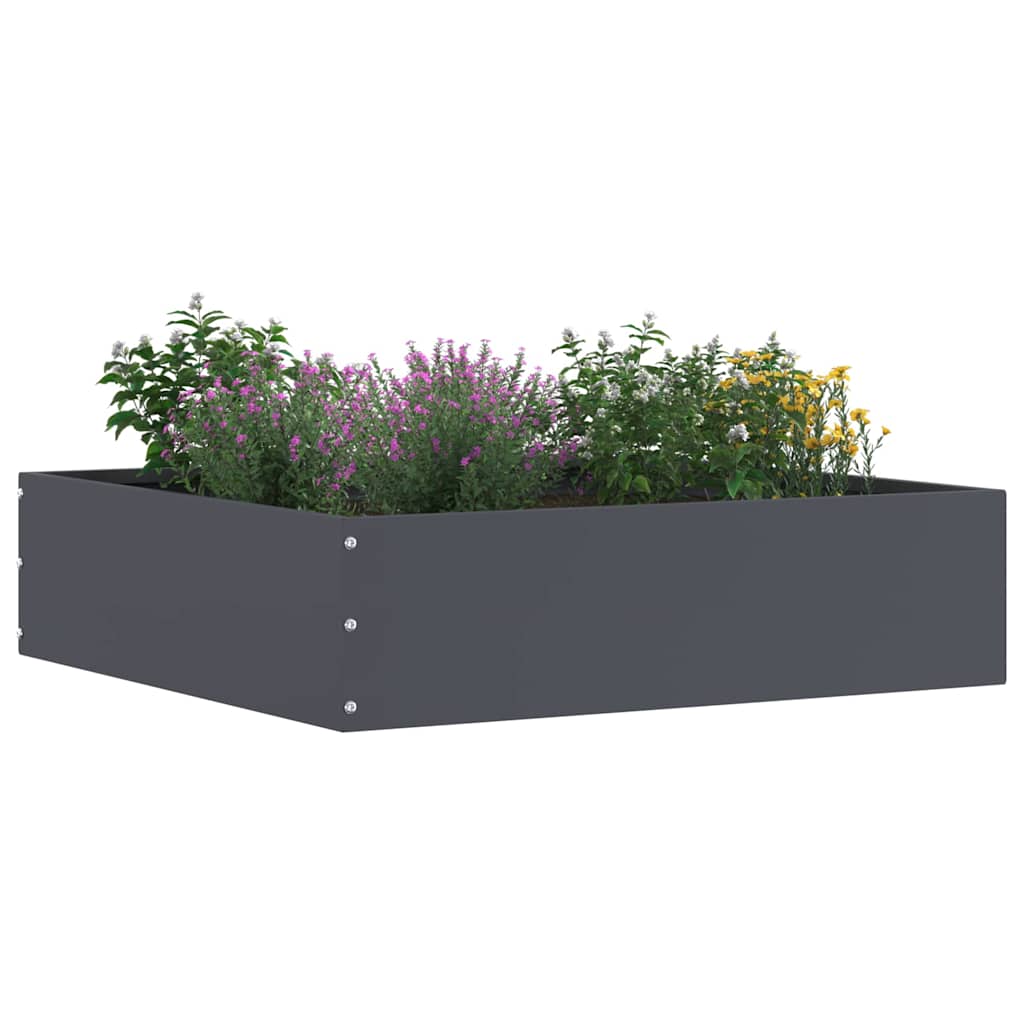 Vidaxl bordure de jardin anthracite 50 x 50 x 13 cm acier