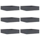 Vidaxl bordure de jardin 6 pcs anthracite 50 x 50 x 13 cm acier