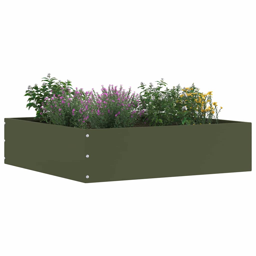Vidaxx bordure de jardin vert olive 50 x 50 x 13 cm acier