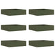 Vidaxl bordure de jardin 6 pcs vert olive 50 x 50 x 13 cm acier