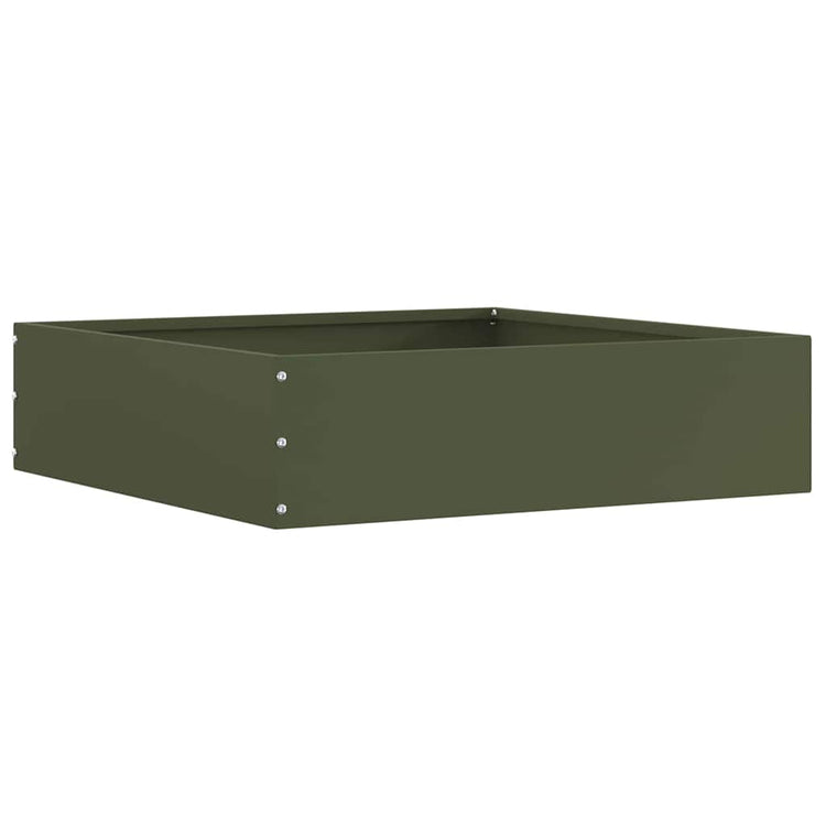 Vidaxl bordure de jardin 6 pcs vert olive 50 x 50 x 13 cm acier
