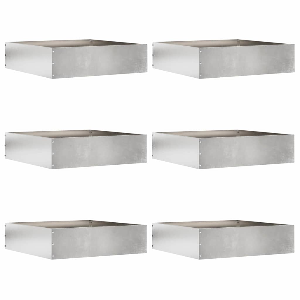 Vidaxl bordure de jardin 6 pcs argent 50 x 50 x 13 cm acier inoxydable