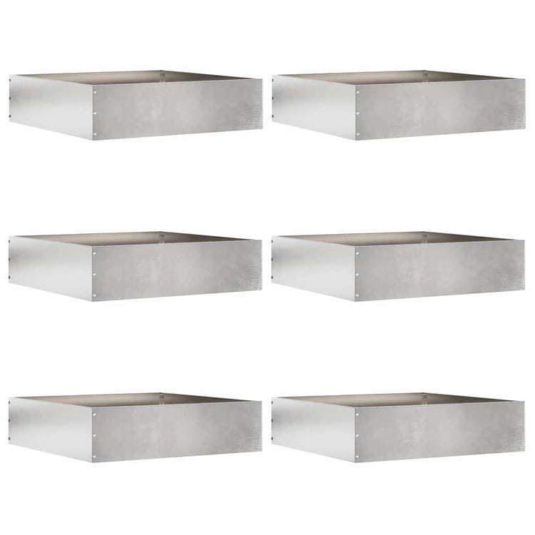 Vidaxl bordure de jardin 6 pcs argent 50 x 50 x 13 cm acier inoxydable