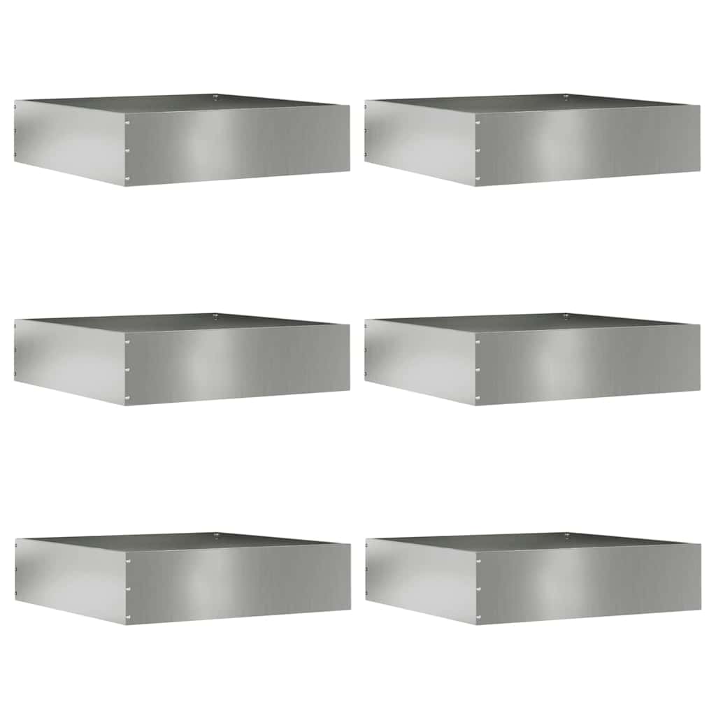 Vidaxl bordure de jardin 6 pcs argent 50 x 50 x 13 cm acier galvanisé