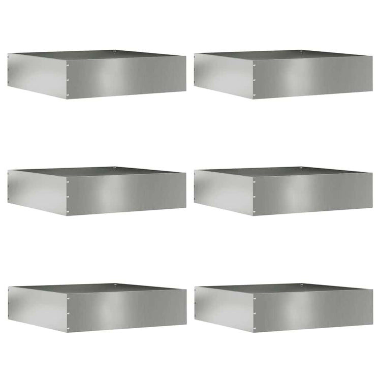Vidaxl bordure de jardin 6 pcs argent 50 x 50 x 13 cm acier galvanisé