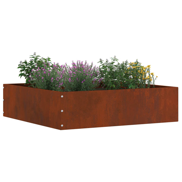 Vidaxl bordure de jardin rouillé 50 x 50 x 13 cm acier corten