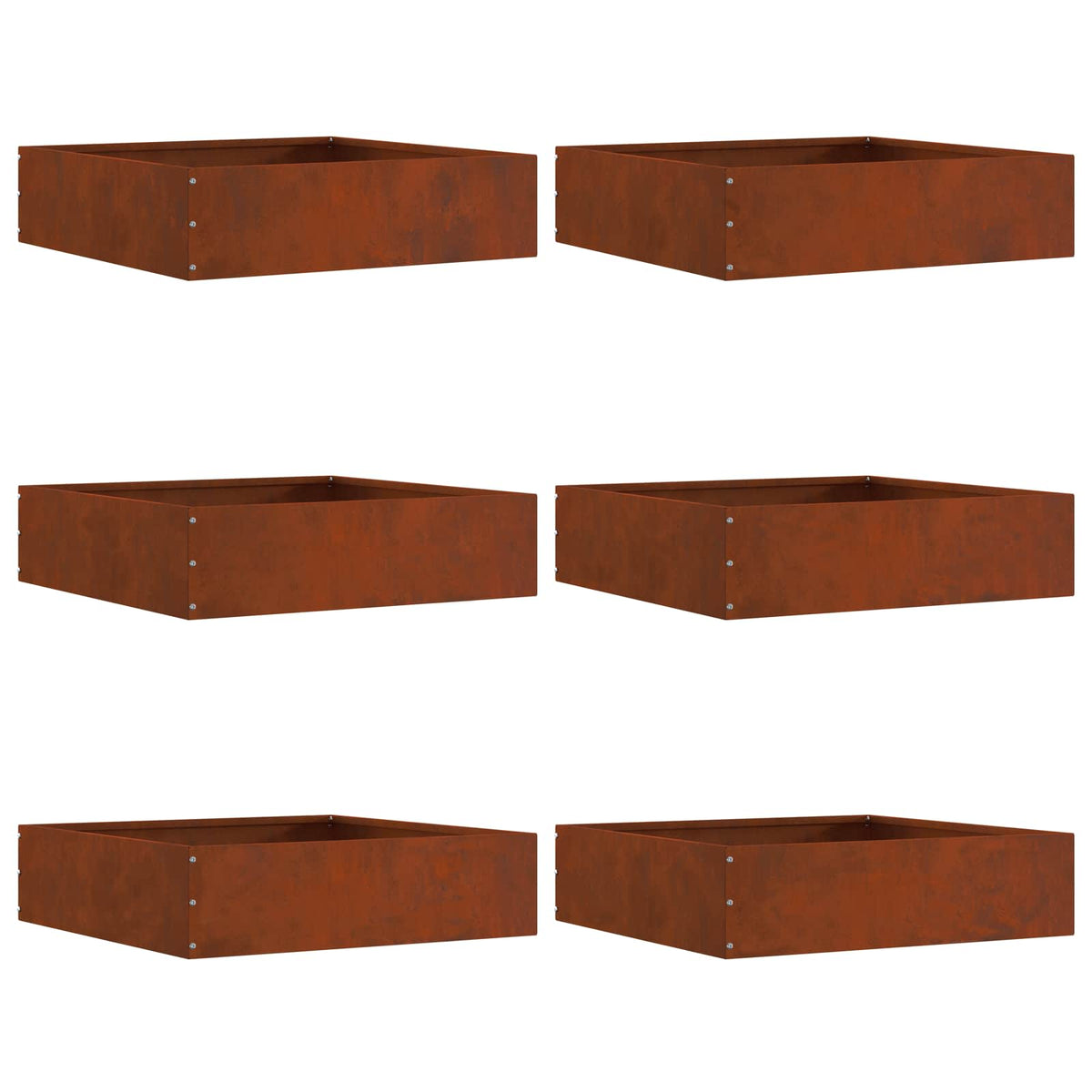Vidaxl bordure de jardin 6 pcs rouillé 50 x 50 x 13 cm acier corten
