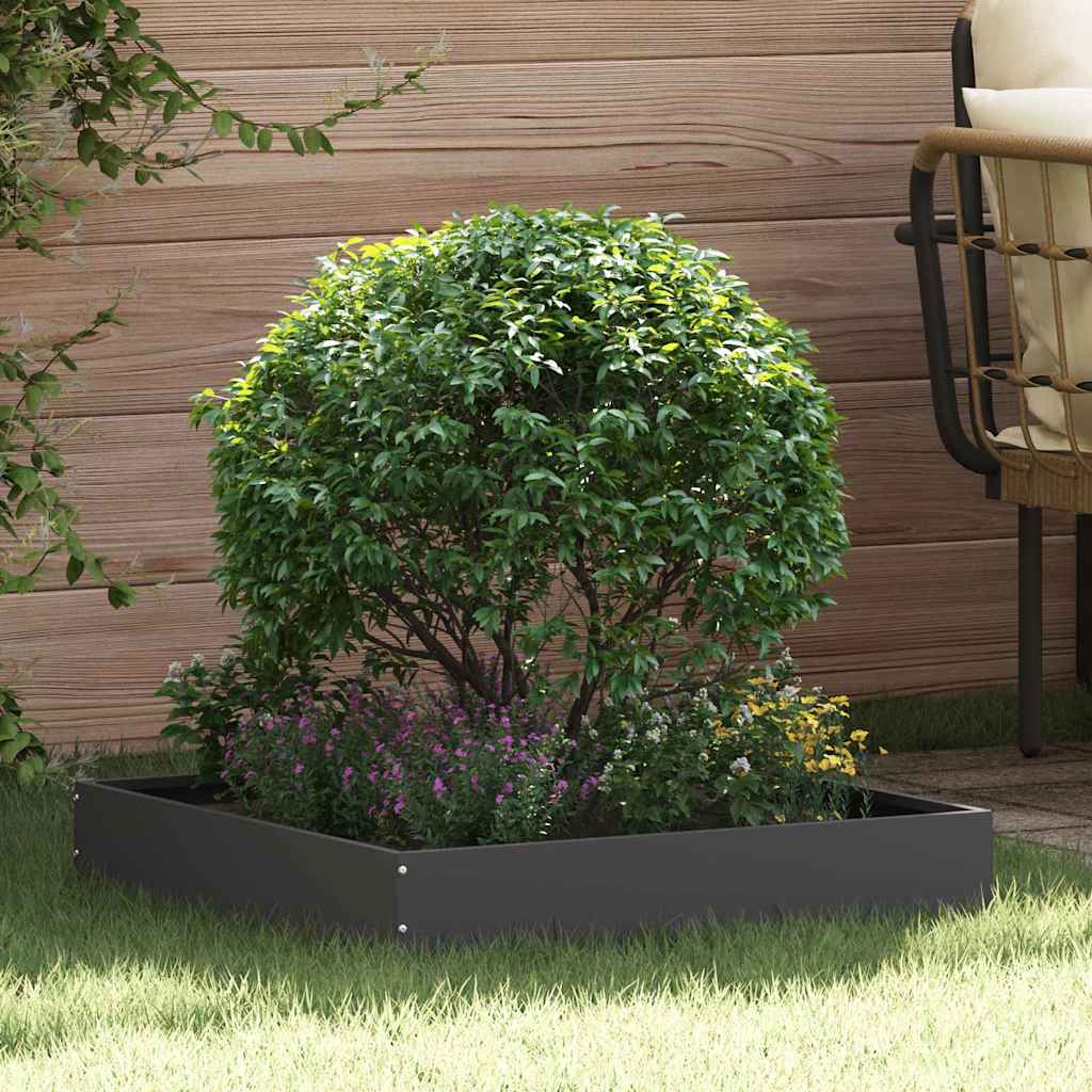 Vidaxl bordure de jardin 6 pcs noir 60 x 60 x 13 cm acier