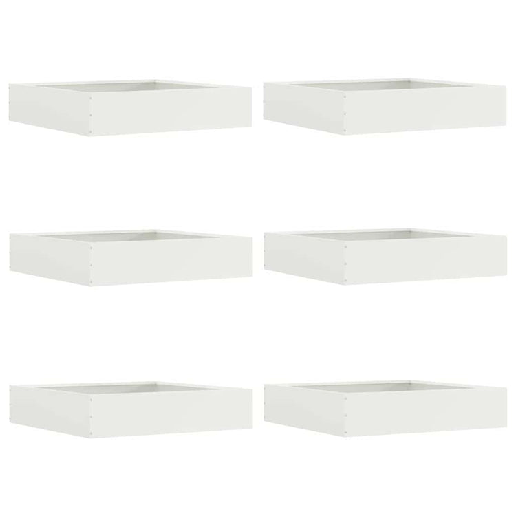 Vidaxl bordure de jardin 6 pcs blanc 60 x 60 x 13 cm acier