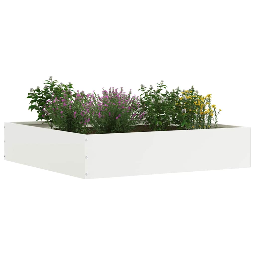 Vidaxl bordure de jardin 6 pcs blanc 60 x 60 x 13 cm acier