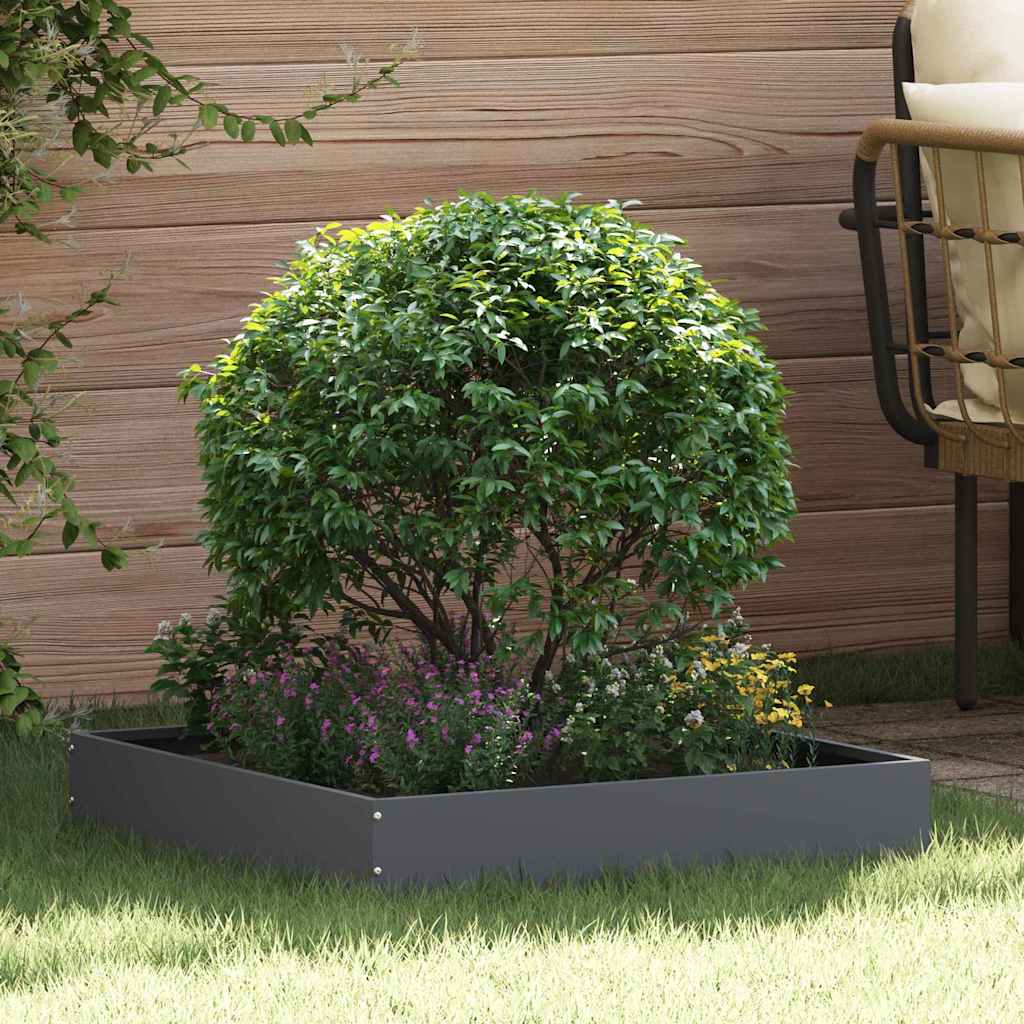 Vidaxl bordure de jardin 6 pcs anthracite 60 x 60 x 13 cm acier
