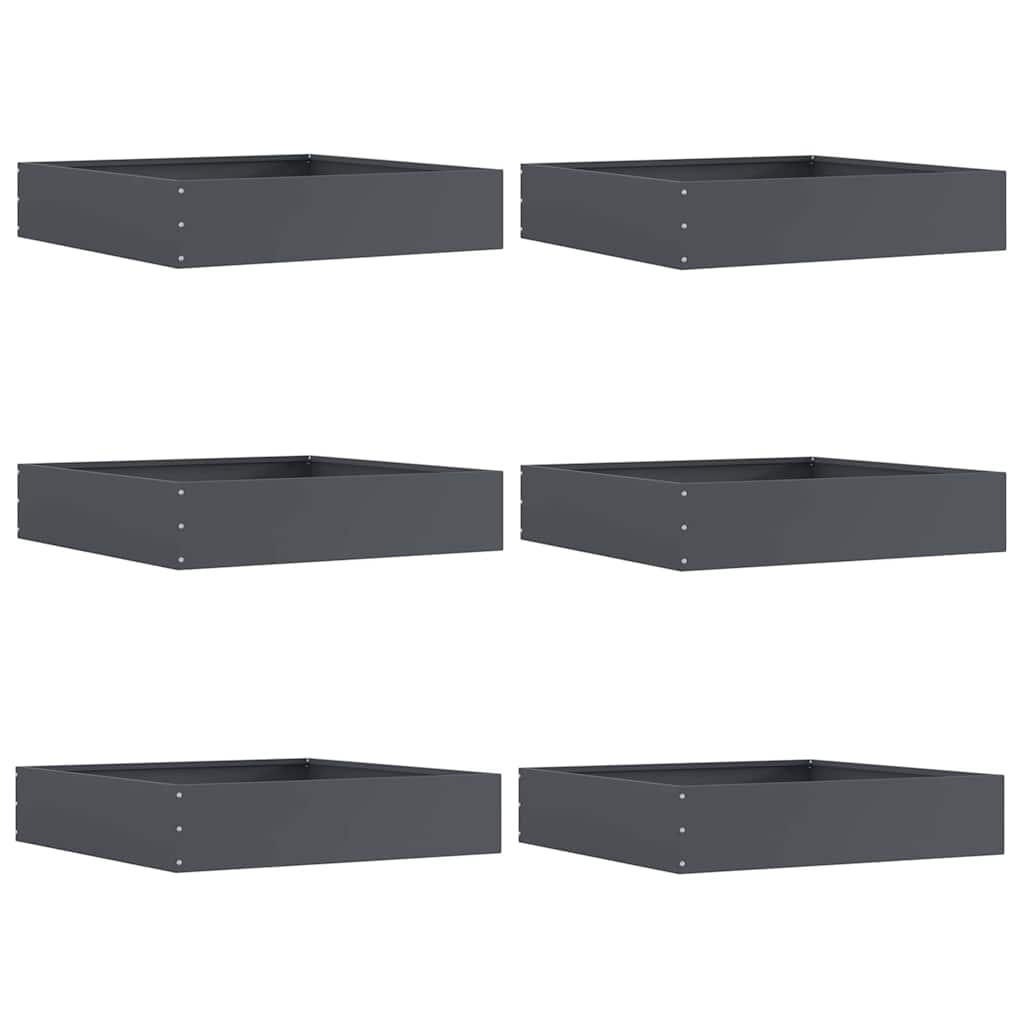 Vidaxl bordure de jardin 6 pcs anthracite 60 x 60 x 13 cm acier