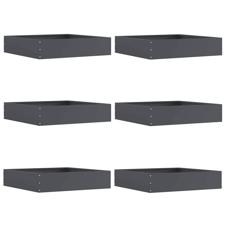Vidaxl bordure de jardin 6 pcs anthracite 60 x 60 x 13 cm acier