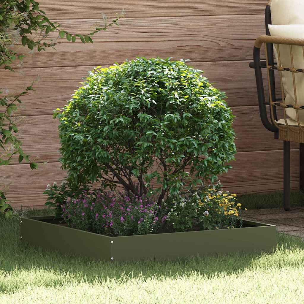 Vidaxx bordure de jardin vert olive 60 x 60 x 13 cm acier