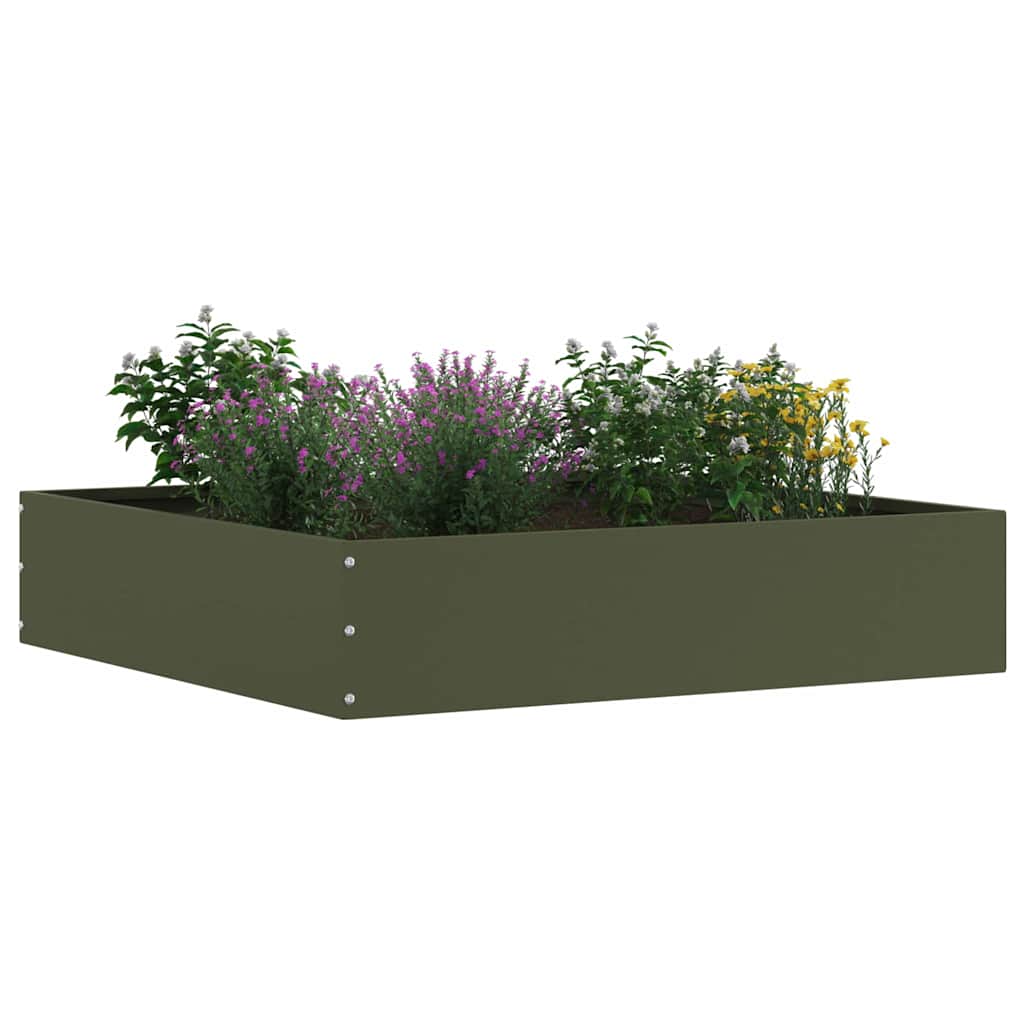 Vidaxl bordure de jardin 6 pcs vert olive 60 x 60 x 13 cm acier