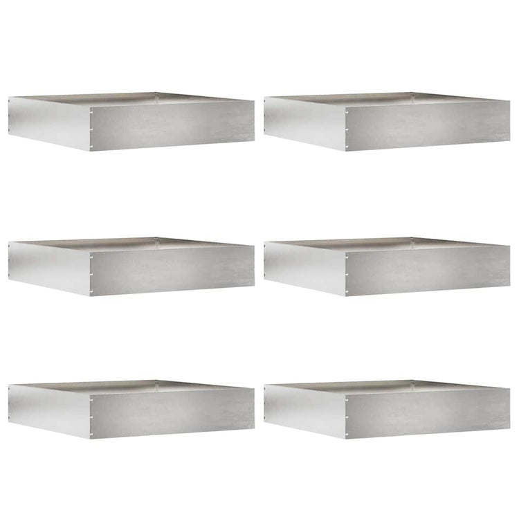 Vidaxl bordure de jardin 6 pcs argent 60 x 60 x 13 cm acier inoxydable