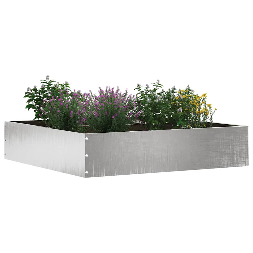 Vidaxl bordure de jardin 6 pcs argent 60 x 60 x 13 cm acier inoxydable