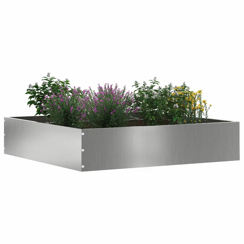 Vidaxl bordure de jardin argent 60 x 60 x 13 cm en acier galvanisé