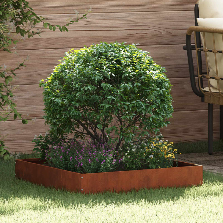 Vidaxl bordure de jardin rouillé 60 x 60 x 13 cm acier corten
