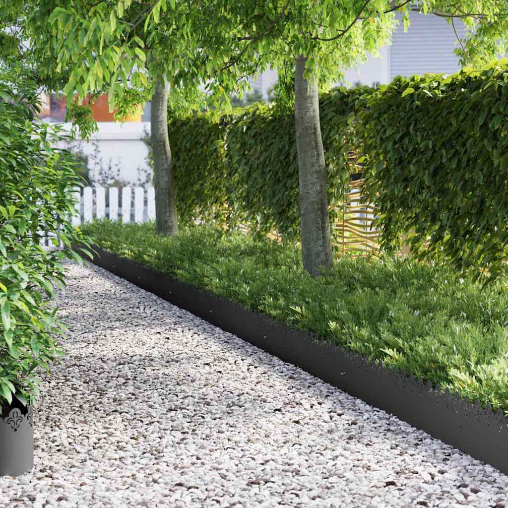 Vidaxl bordures de pelouse 20 pcs noir 103 x 0,05 x 22 cm acier
