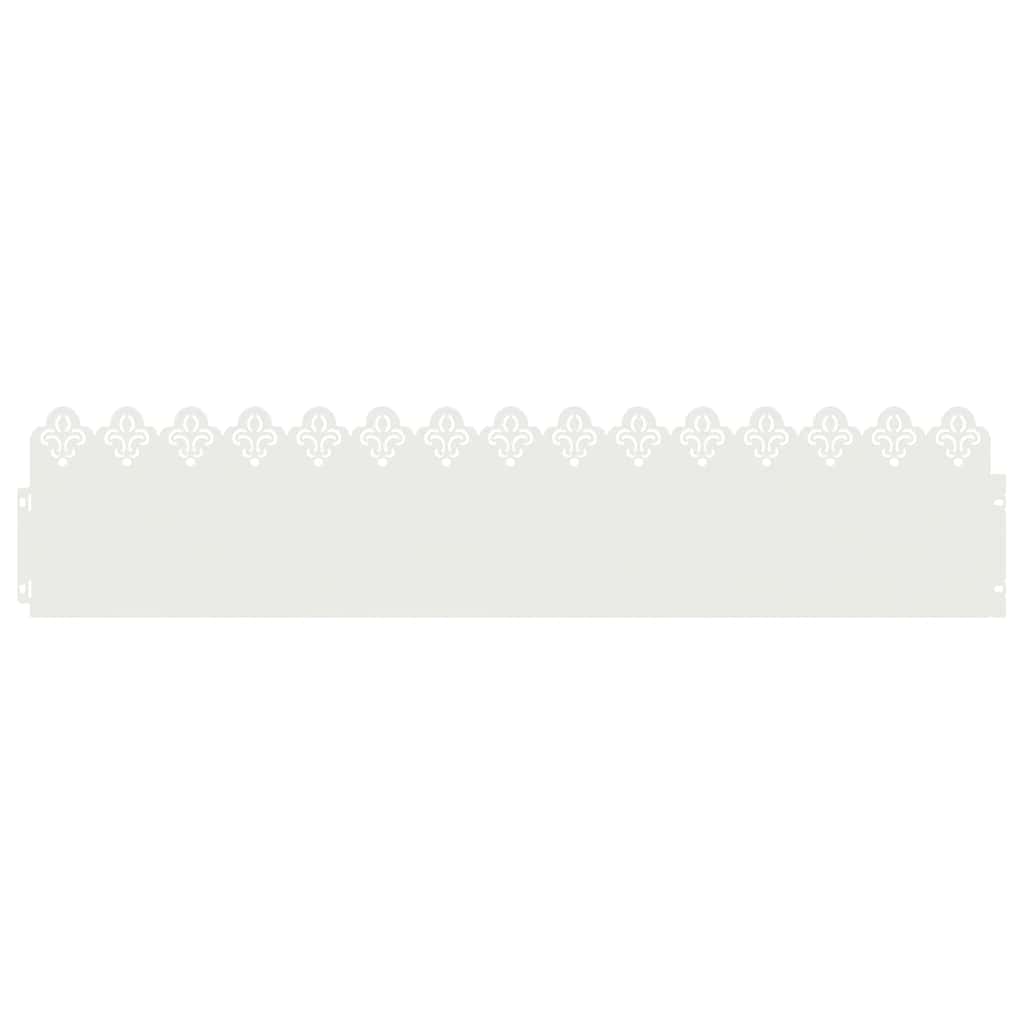 Vidaxl bordures de pelouse 20 pcs blanc 103 x 0,05 x 22 cm acier