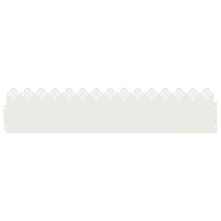Vidaxl bordures de pelouse 20 pcs blanc 103 x 0,05 x 22 cm acier