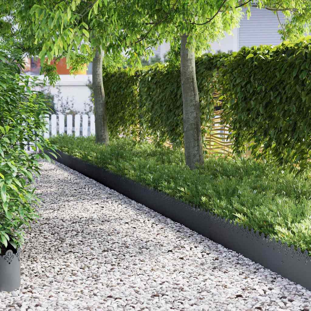 Vidaxl bordures de pelouse 30 pcs anthracite 103 x 0,05 x 22 cm acier