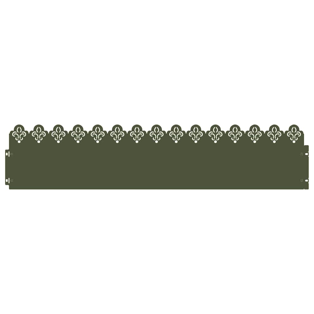Vidaxl bordures de pelouse 20 pcs vert olive 103 x 0,05 x 22 cm acier