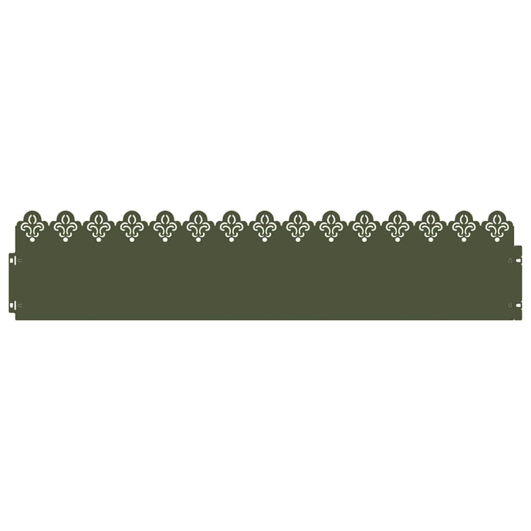Vidaxl bordures de pelouse 20 pcs vert olive 103 x 0,05 x 22 cm acier