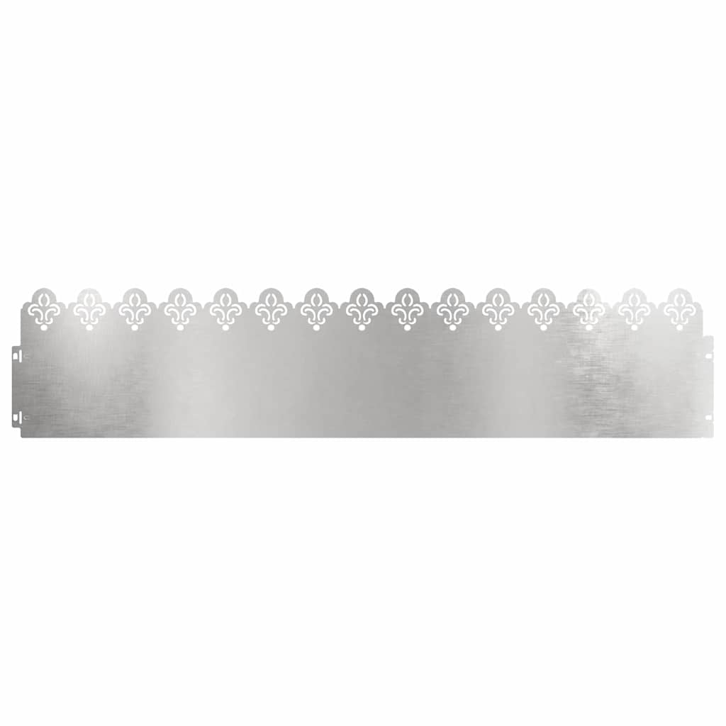 Vidaxl bordures de pelouse 10 pcs argent 103 x 0,05 x 22 cm acier inoxydable