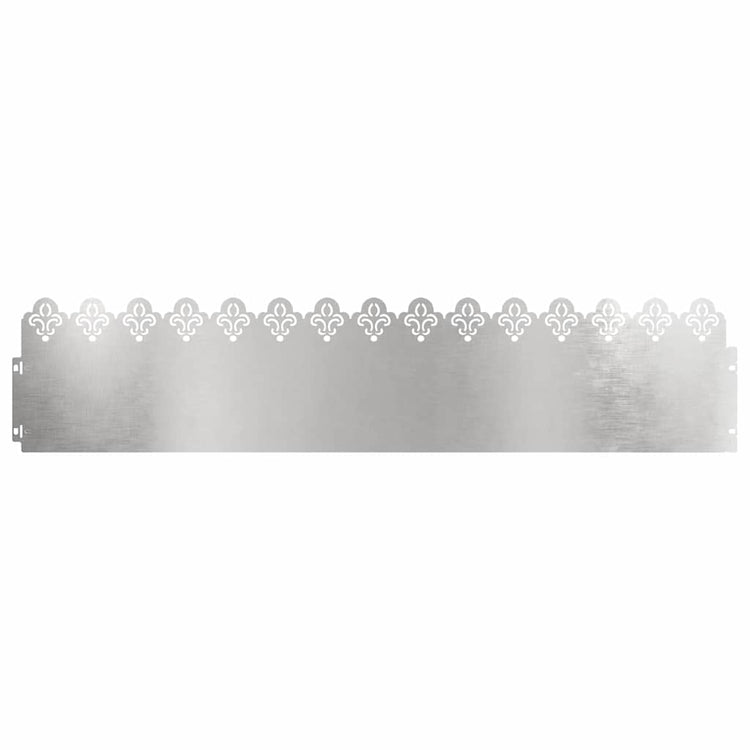 Vidaxl bordures de pelouse 10 pcs argent 103 x 0,05 x 22 cm acier inoxydable