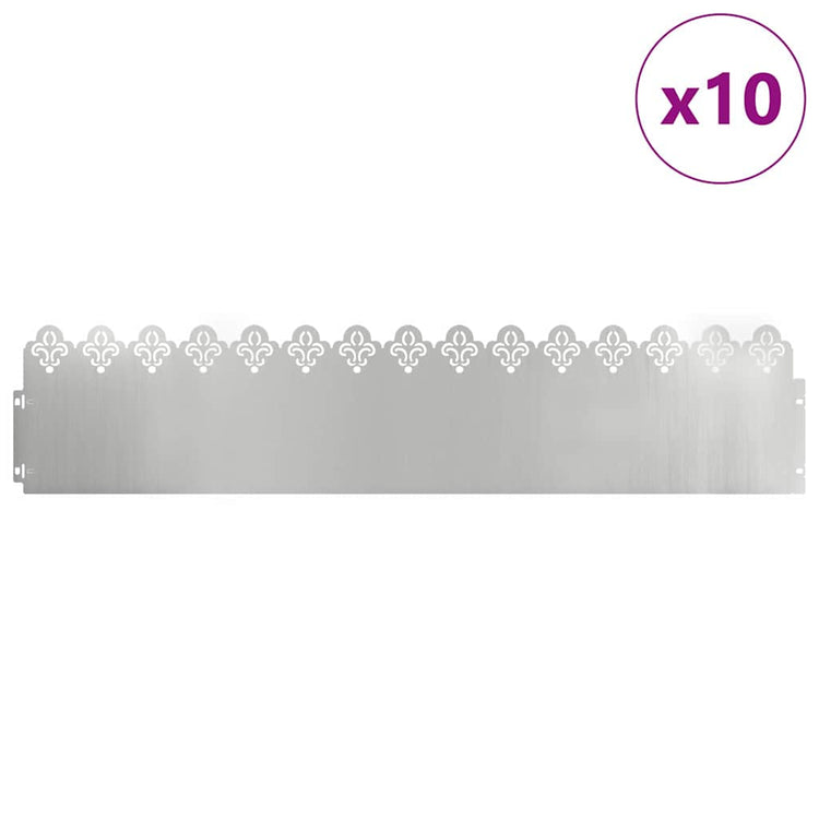Vidaxl bordures de pelouse 10 pcs argent 103 x 0,05 x 22 cm