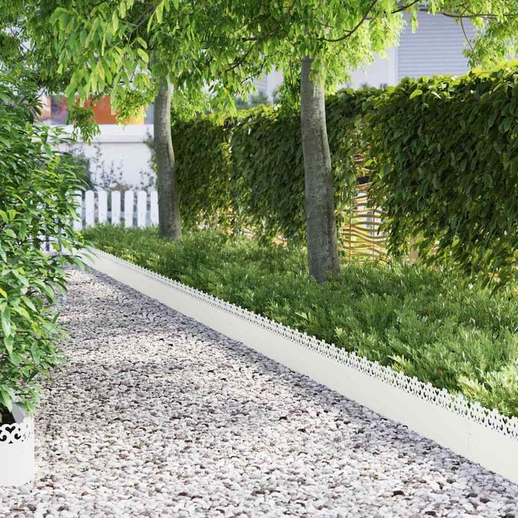 Vidaxl bordures de pelouse 30 pcs blanc 103 x 0,05 x 22 cm acier