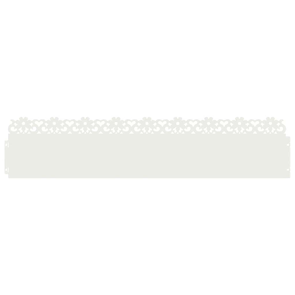 Vidaxl bordures de pelouse 30 pcs blanc 103 x 0,05 x 22 cm acier