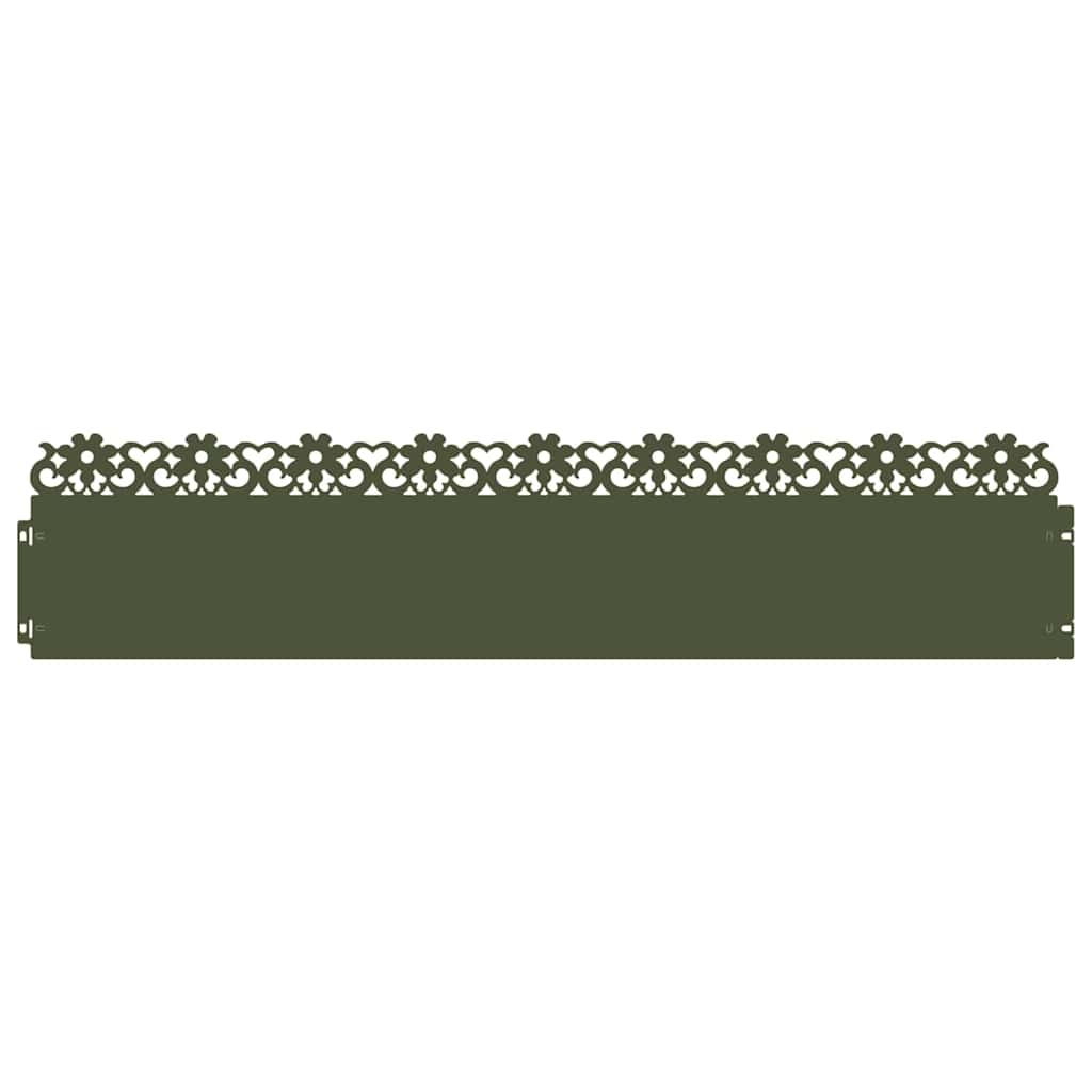 Vidaxl bordures de pelouse 10 pcs vert olive 103 x 0,05 x 22 cm acier
