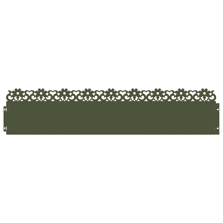 Vidaxl bordures de pelouse 30 pcs vert olive 103 x 0,05 x 22 cm acier