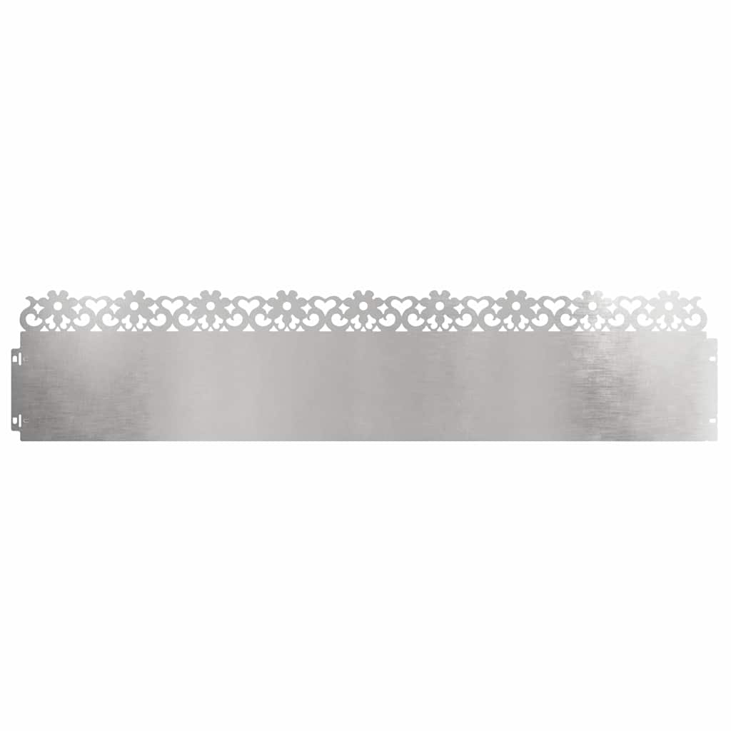Vidaxl bordures de pelouse 10 pcs argent 103 x 0,05 x 22 cm acier inoxydable