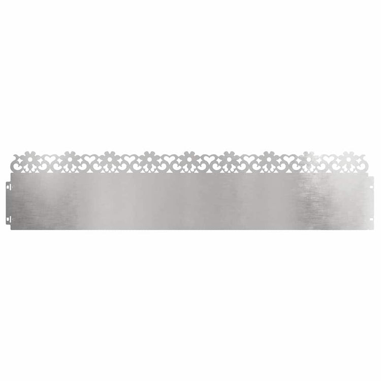 Vidaxl bordures de pelouse 10 pcs argent 103 x 0,05 x 22 cm acier inoxydable
