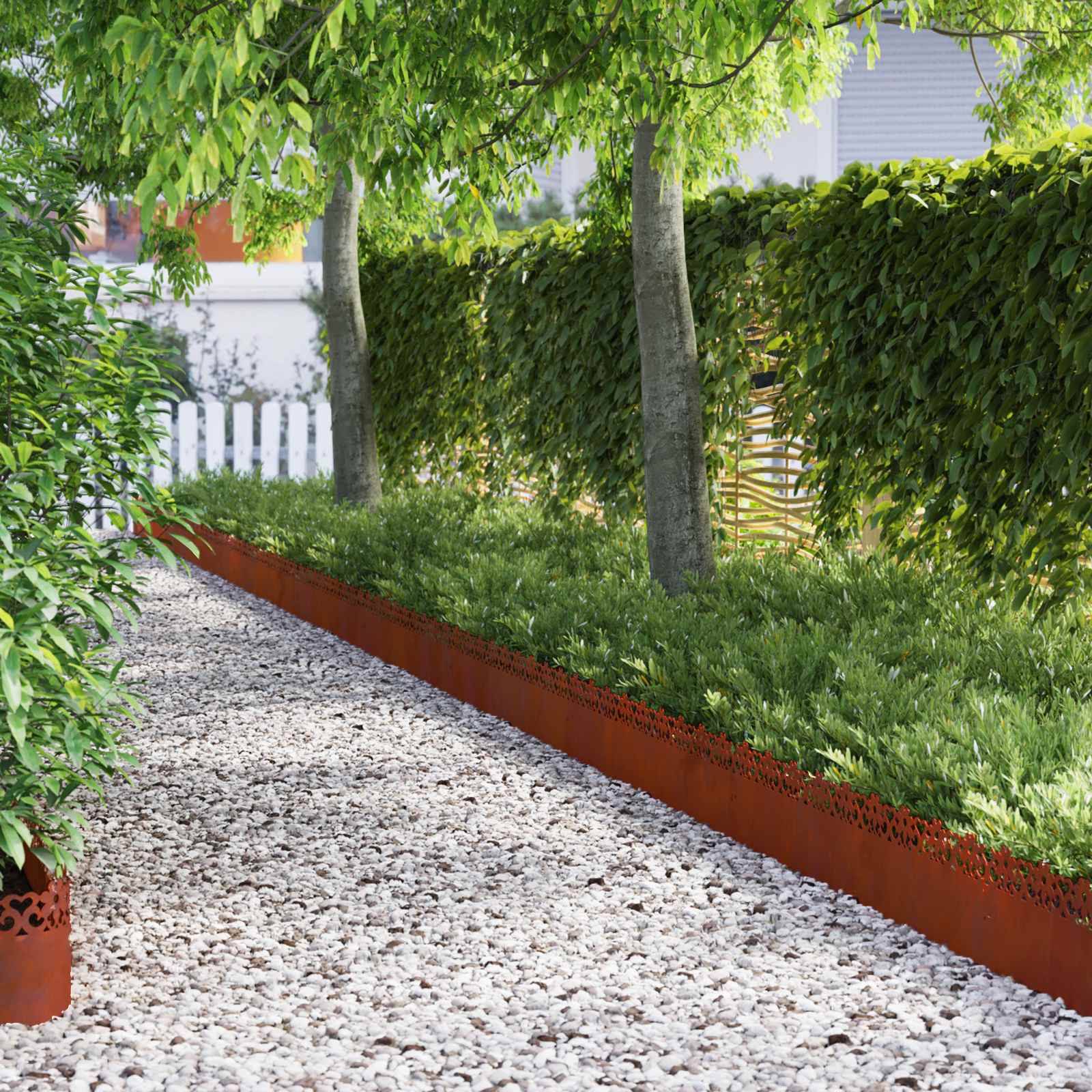 Vidaxl bordures de pelouse 10 pcs rouillé 103 x 0,05 x 22 cm acier corten