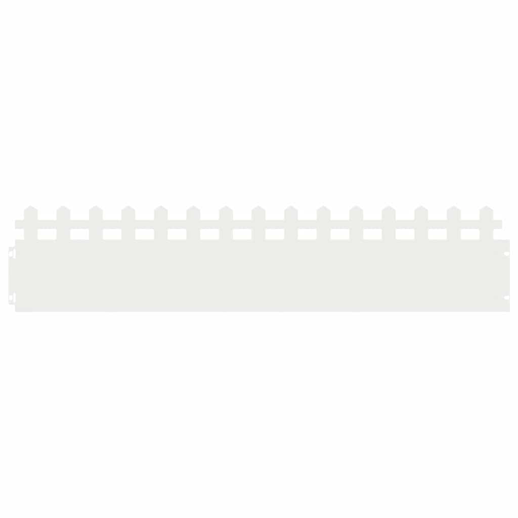 Vidaxl bordures de pelouse 30 pcs blanc 103 x 0,05 x 22 cm acier