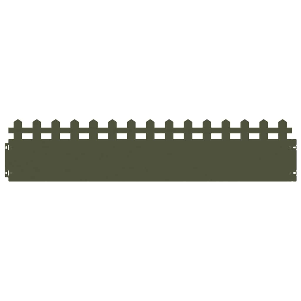 Vidaxl bordures de pelouse 10 pcs vert olive 103 x 0,05 x 22 cm acier