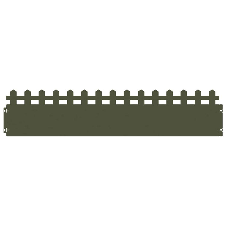 Vidaxl bordures de pelouse 20 pcs vert olive 103 x 0,05 x 22 cm acier